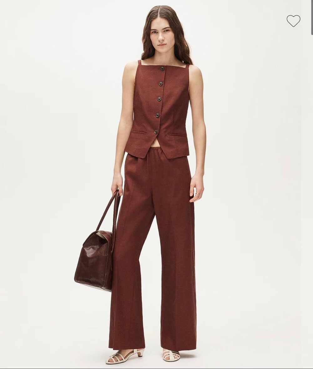 J. Crew Cosmo pant in Gramercy linen blend Fresh Cacao NWT size Large